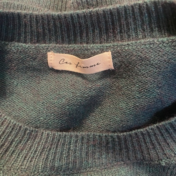 Ces Femme Sweater Size Small Teal & Purple Star - Picture 5 of 6